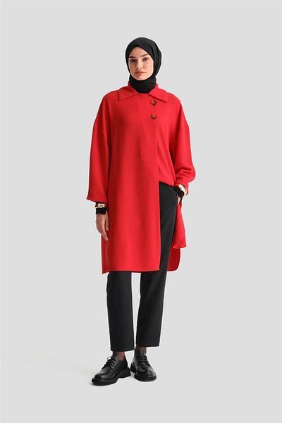 Armine 24K5605 Model Red Clothes - Half Lined