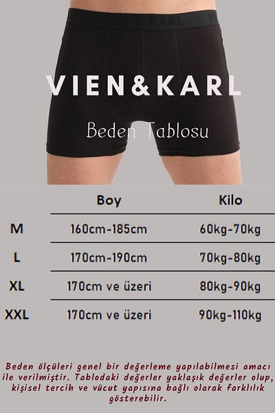 Vien&Karl Ανδρικό Σετ 3 βαμβακερό Lycra Μαύρο Γκρι Navy Blue Boxer 3 εσώρουχα