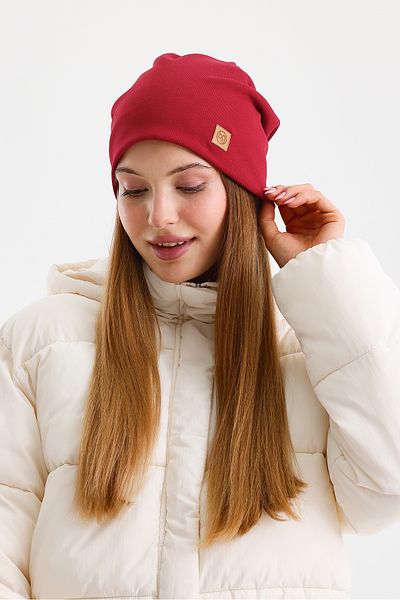 Butikgiz Thermal Burgundy 100% Cotton 2 Styles in 1 Beanie Premium Cuts Series
