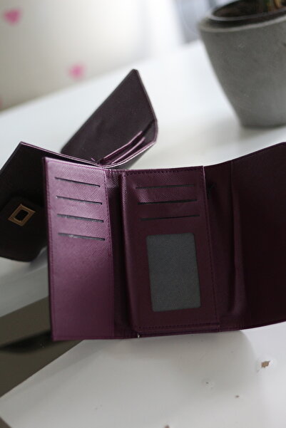 Moom Bag Women's Purple Gold Accessory Detailed Wallet