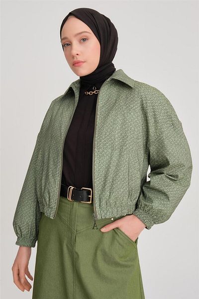 Armine Green Printed Bomber Jacket - 24Y5507