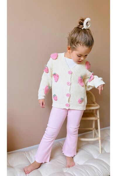 Minigimin Cicileri Set de 2 cardigane din tricot pentru bebelușul meu cu deta...