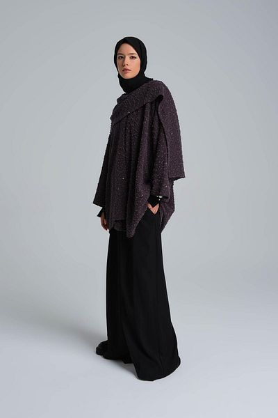 Armine Ασύμμετρη Ζακέτα Sequin 24k5607 - Anthracite