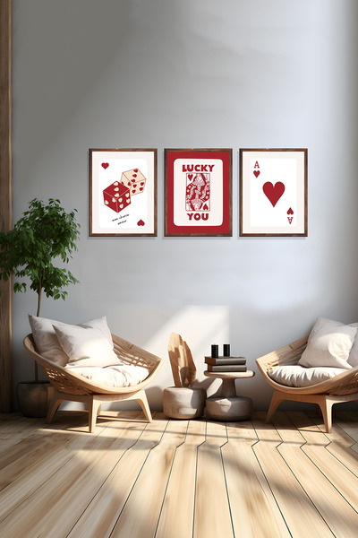 wudie Pictură decorativă din 3 piese, cu cadru din lemn, pictură abstractă, p...