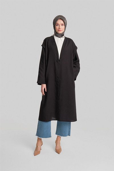 Armine Oversize Wear and Go - Плисирана раменна блуза 24Y5508 Черна