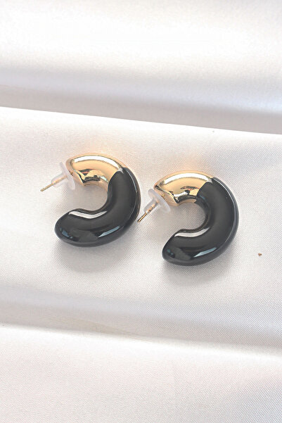 Epilons Ccb Black Gold Double Color Earrings - Tj-Bkp8875 Zenvia-Tg4356
