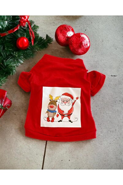 Kemique Santa and Friend Rudolph Köpek Tişörtü Yılbaşı Noel Christmas Köpek Elbisesi