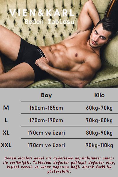 Vien&Karl Ανδρικό γκρι 5 πακέτο ίσιο μποξεράκι Lycra