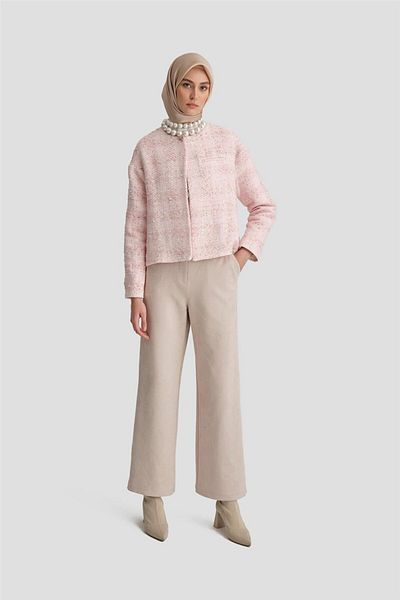 Armine Μπουφάν Pink Cotton Tweed - 24k5706