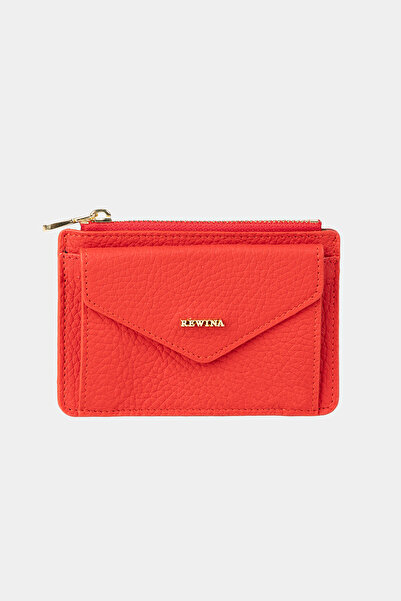 REWİNA 9116 Model Red Genuine Leather - Special Design Women's Wallet with Magnet