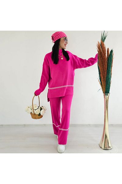 Altı Üstü Butik Set dublu de tricotaje cu dungi laterale