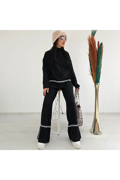 Altı Üstü Butik Set dublu de tricotaje cu dungi laterale