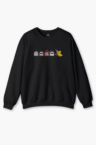 so cool Crna majica Among Us Pacman Halloween horor film igra Crna Štampano znoj