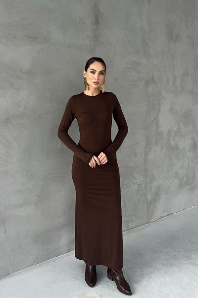 Seda Yalçın Atelier Brown Lyon Long Sleeve Dress