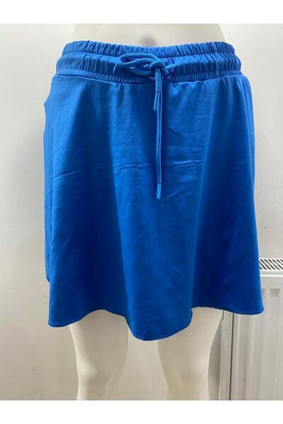 LADY HAZAL Fusta de tenis cu șireturi din țesătură din poliamidă elastică Slimfit, albastră, Fusta sport cu fantă