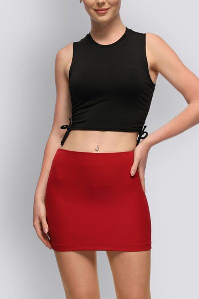 HOX'S Fustă mini slim cu talie joasă bordeie