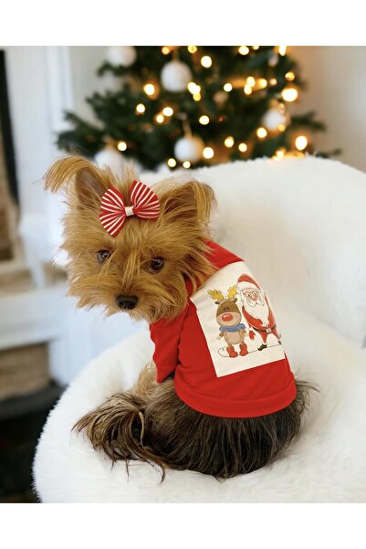Kemique Santa and Friend Rudolph Köpek Tişörtü Yılbaşı Noel Christmas Köpek Elbisesi