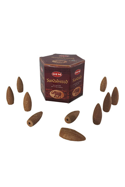 Hediye Kesesi Sandal Ağacı (Sandalwood) Geri Akış Şelale 10'lu Tütsü Mumu