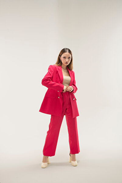 MY COUSİN Kruvaze Vatkalı Astarlı Gümüş Düğme Blazer ceket