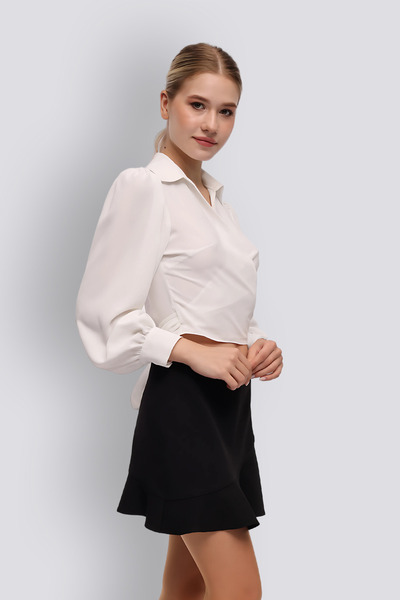 HOX'S Fusta Lulu Neagră Mini Flounce