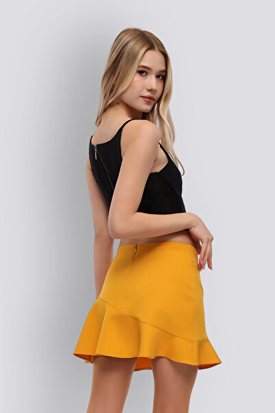 HOX'S Lulu | Volanlı Mini Etek - Sarı