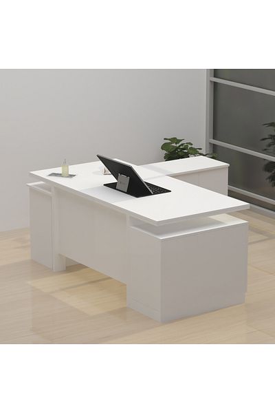 Mahmayi Samtida 193 Modern Executive Workstation Desk Ideal for Home and Office - White