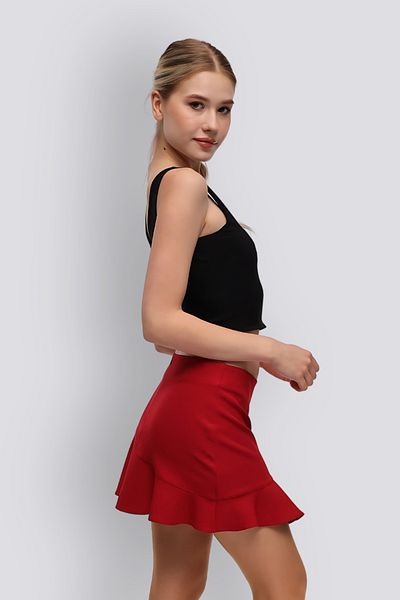 HOX'S Fusta mini cu volan Lulu bordeaux
