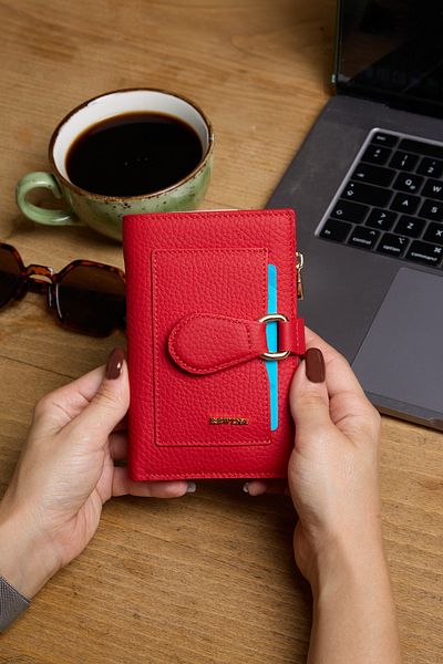 REWİNA 9735 Genuine Leather Women's Wallet Portfolio with Special Design Accessories