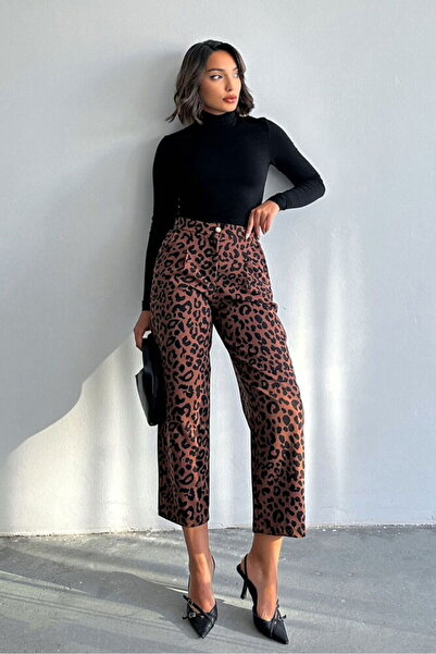 TOPSHOW 6 komada hlača sa smeđim i crnim leopard uzorkom - S:2 / M:2 / L:1 / ...