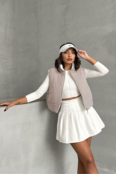 TOPSHOW القهوة Pitikare نمط الألياف نفخ سترة بالجملة