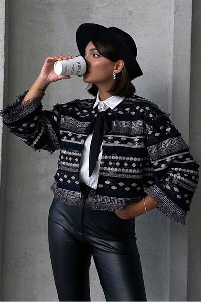 VERYMODA Tie-Back Blouse - Black |   F1731