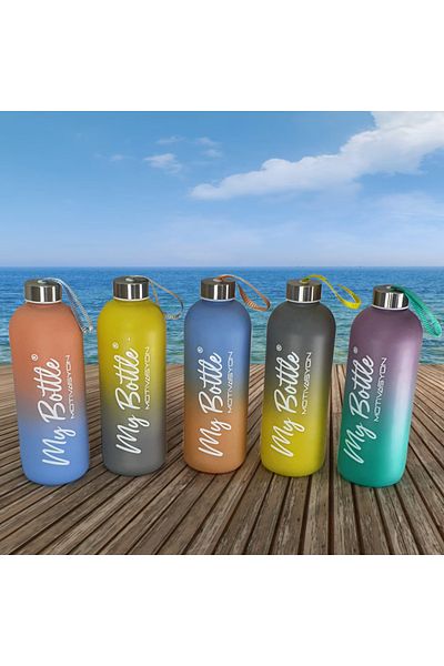 Hediye Kesesi Colorful 1 LT Motivation Glass Water Bottle HK2704