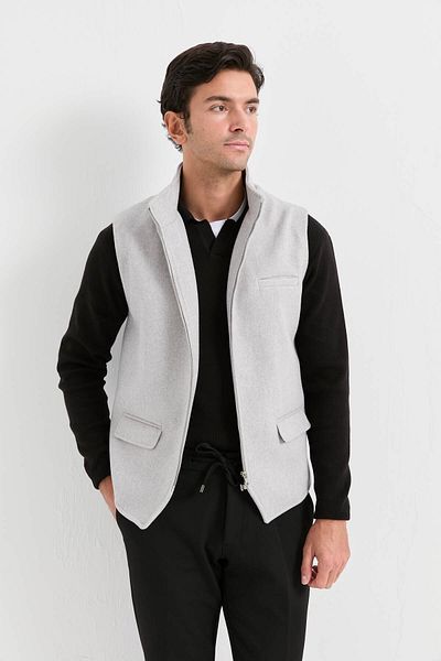 AEK FIORE Men's Gray Stamped Vest