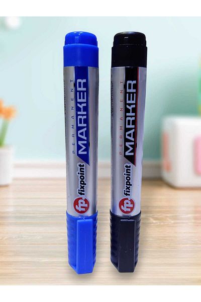 izmir yazici servis Acrylic Marker Set of 2 - Parcel Pen Glass Painting Stone Painting Cut Tip Marker Set Blue Black