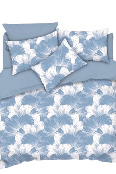 Rimo Home Set cuvertură de pilota cu elastic - dublu, albastru și alb