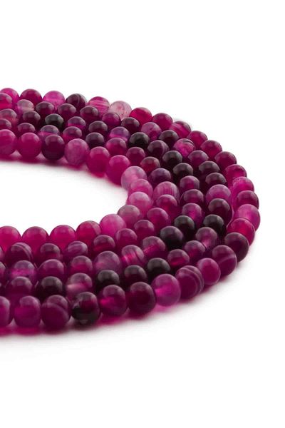 Uçar Doğaltaş Madagascar Agate Natural Stone Bright Fuchsia Sphere Cut 6mm Array