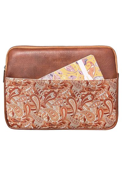 worken 11-11.5 Inch Tablet Case, Briefcase, Waterproof, Anti-Knock, Fall Shawl Pattern, Tan