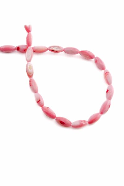 Uçar Doğaltaş Doğal Taş Parlak Açık Pembe Arpa Kesim 9x3mm Dizi [AA]