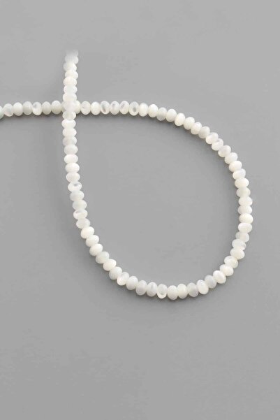 Uçar Doğaltaş Doğal Taş Parlak Beyaz Rondela Kesim 4x3mm Dizi [AA]