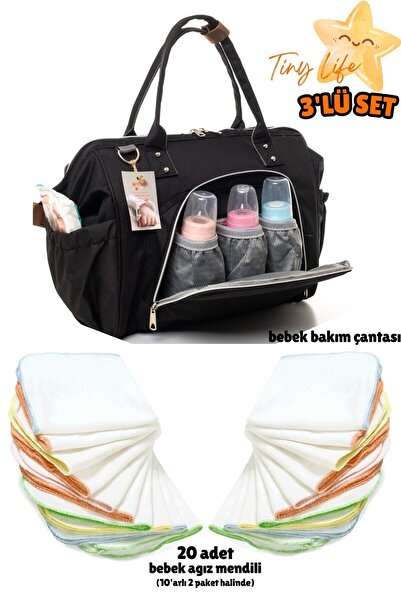 sahra bebek TinyLife - حقيبة أطفال مقاومة للماء بلون البقع، 20 قطعة من مناديل...