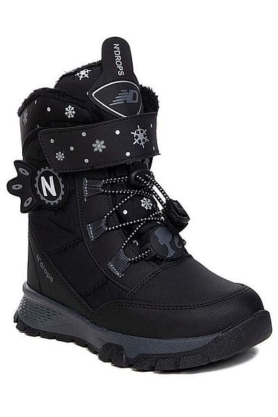 Kids Club Shoes Ndrops-014 Unisex Wool Snow Boots - Παιδικά, Μαύρα