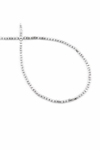 Uçar Doğaltaş Hematit Doğal Taş Parlak Gümüş Özel Kesim 2x2mm Dizi