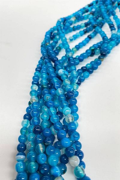 Hobigram Turquoise Natural Stone Agate 6 mm 1 Strand – Beads, Stylish Design, Women's Accessory – Beads – Beads