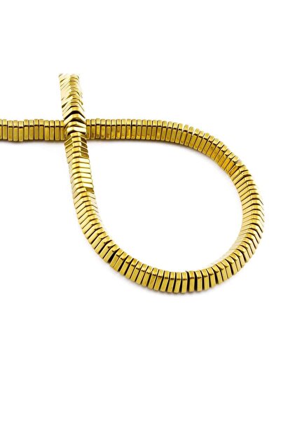 Uçar Doğaltaş Hematit Doğal Taş Parlak Gold Üçgen Rondela Kesim 6x1mm Dizi [AA]