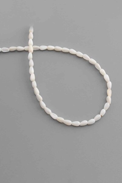 Uçar Doğaltaş Doğal Taş Parlak Beyaz Damla Kesim 4x6mm Dizi [AA]