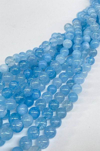Hobigram Ice Blue Ceyt Natural Stone 8 mm 1 String – Χάντρες, Κομψό Σχέδιο, Γυναικείο Αξεσουάρ – Χάντρες – Χάντρες