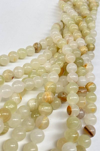 Hobigram Green Color Opal Natural Stone 8 mm 1 Strand – Beads, Stylish Design, Women's Accessory – Beads – Beads