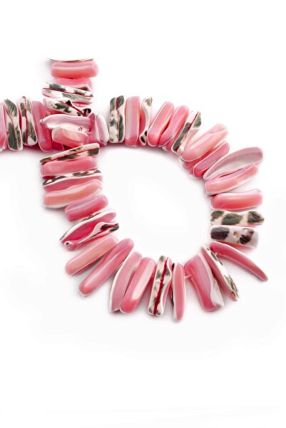 Uçar Doğaltaş Doğal Taş Parlak Açık Pembe Amorf Kesim 26x7mm Dizi [AB+]