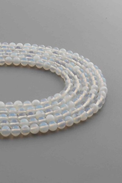 Uçar Doğaltaş Opal Doğal Taş Parlak Şeffaf Küre Kesim 4mm Dizi [Ab]