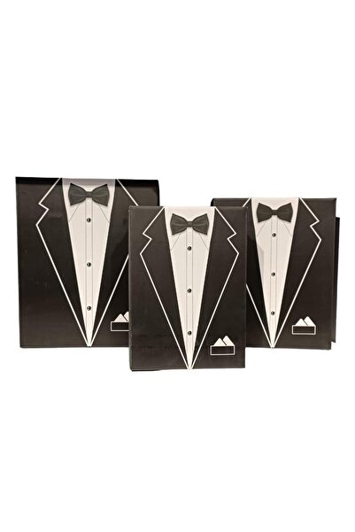 KOLİX 3'lü Set Siyah Damat Bohça Kutusu